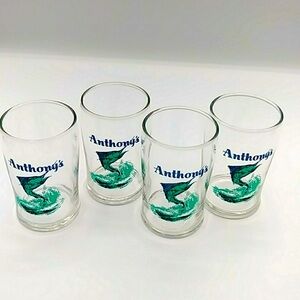 4 Anthony’s Seafood Grotto Marlin Glasses, San Diego Port Vintage
